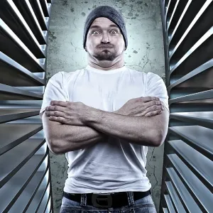 Man Posing Like a Macho Print Man Posing Like a Macho Print