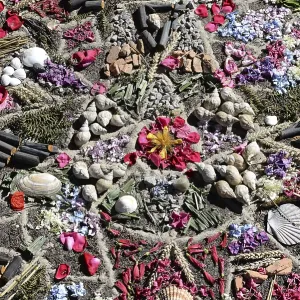 Mandala made of flowers