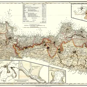 Map of Java, 1817, from History of Java by Sir Thomas Stamford Bingley Raffles