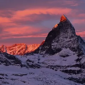 Matterhorn at dawn, sunrise, Valais Alps Matterhorn at dawn, sunrise, Valais Alps