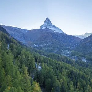Matterhorn Mountain Print - Evening Aerial View, Zermatt Matterhorn Mountain Print - Evening Aerial View, Zermatt