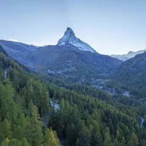 Matterhorn Mountain Print: Autumn Evening Aerial View