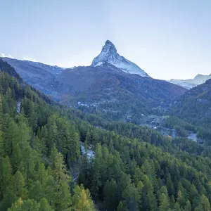 Matterhorn Mountain Print - Evening Aerial View, Zermatt