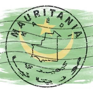 Mauritania Kaedi Round Seal Map Design