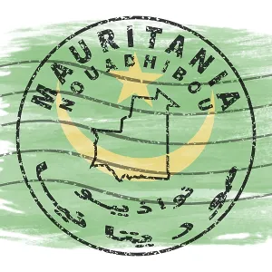 Mauritania Nouadhibou Round Seal Map Design