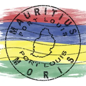 Mauritius Port Louis Round Seal Map Design