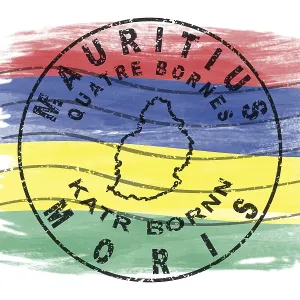 Mauritius Quatre Bornes Round Seal Map Design