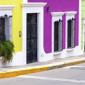 Mazatlan, Mexico, Colorful colonial streets in historic center near Malecon and tourist attractions