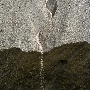 Meltwater at a glacier cave, underground glacier stream