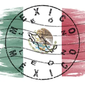 Mexico Leon Round Seal Map Design