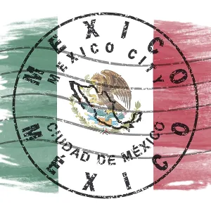 Mexico Mexico City Round Seal Map Design