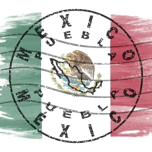 Mexico Puebla Round Seal Map Design