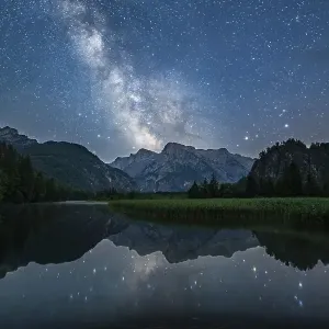 Milky Way over Almsee, Reflection Milky Way over Almsee, Reflection
