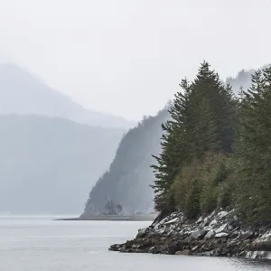 Misty Lower Mainland Shore Print, British Columbia, Canada