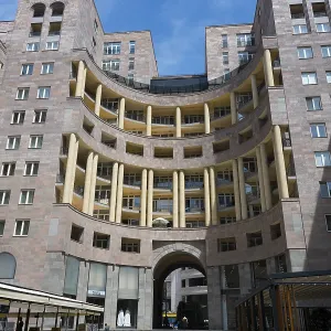 Modern building with courtyard