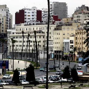 Modern Cityscape of Tangier Print, Morocco