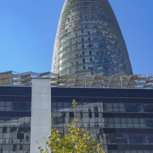 Modern, egg-shaped high-rise building with reflecting glass facade in the city
