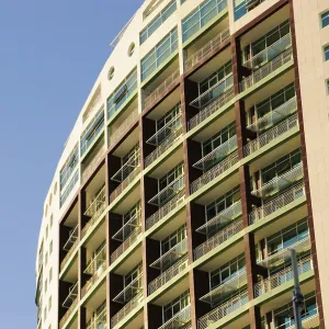 Modern hotel building in Expo, Lisbon