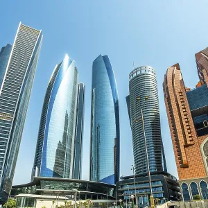 Modern skyline of Abu Dhabi, United Arab Emirates