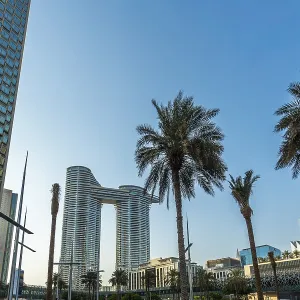 Modern skyline of Abu Dhabi, United Arab Emirates