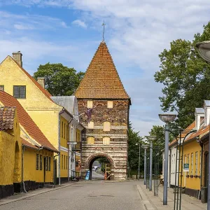 The Molleporten mill gate in the main town of Stege The Molleporten mill gate in the main town of Stege