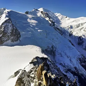 Mont Blanc du Tacul covered with snow from the left