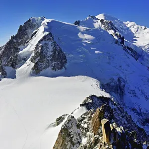 Mont Blanc du Tacul covered with snow from left