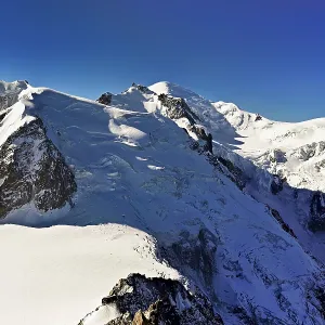 Mont Blanc du Tacul covered with snow from the left