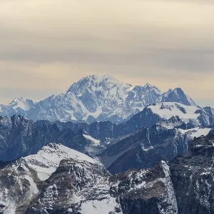 Mont Blanc Mountain on Cloudy Day