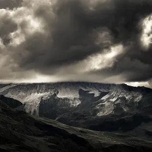 Montafon mountains with dramatic cloudy sky Montafon mountains with dramatic cloudy sky