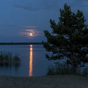 Full moon at Graebendorfer See near Laasow
