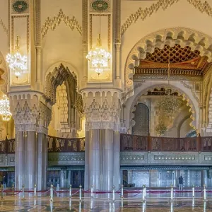 Mosque Hassan II, Interior, Panorama Mosque Hassan II, Interior, Panorama