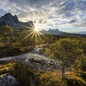 Mount Stortinden at sunset, Efjord Mount Stortinden at sunset, Efjord