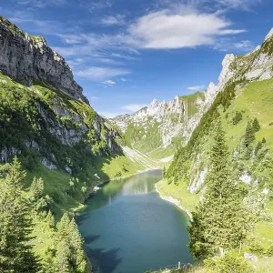 Mountain lake Faelensee, Alpstein Mountain lake Faelensee, Alpstein
