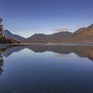 Mountain lake, mountains, morning light Mountain lake, mountains, morning light