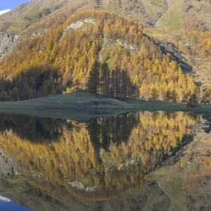 Autumn Reflections Print, Italian Lake Scene Autumn Reflections Print, Italian Lake Scene