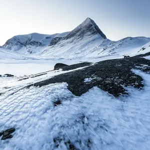 Mountain landscape and mountains in the snow