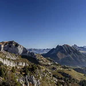 Mountain panorama in autumn, Tour d'Ai and Tour de Mayen