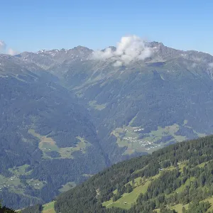 Mountain panorama with clouds and valleys Mountain panorama with clouds and valleys