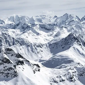 Mountain panorama with view of peaks