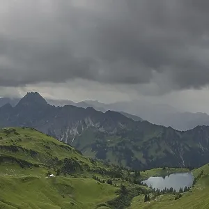 Mountain panorama from Zeigersattel to Seealpsee Mountain panorama from Zeigersattel to Seealpsee