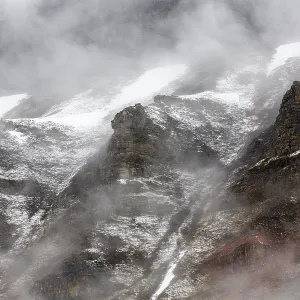 Mountain Peaks in Fog, Longyearbyen Print