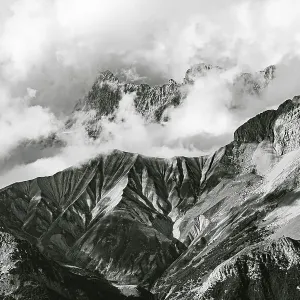 Mountain peaks Hoher Kamm and Kleiner Wanner of the Wetterstein Mountains Mountain peaks Hoher Kamm and Kleiner Wanner of the Wetterstein Mountains