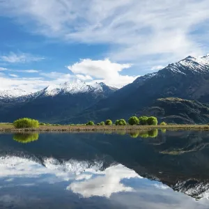 Mountain range reflected in a lake