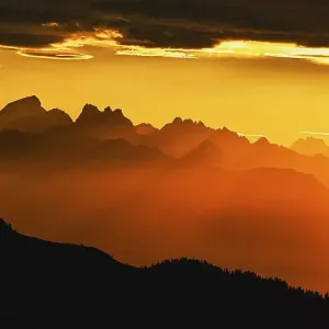 Mountain ranges in the morning light Mountain ranges in the morning light