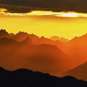 Mountain ranges in the morning light Mountain ranges in the morning light