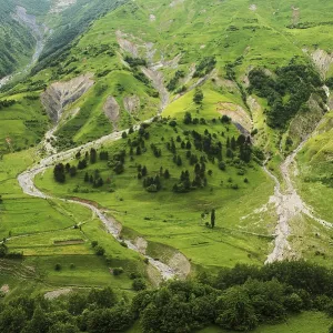Mountain slope in the foothills of the Caucasus in Georgia