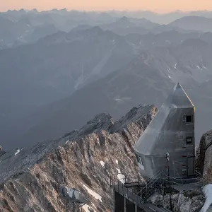 Mountain station of the Tyrolean Zugspitze railway at the summit of the Zugspitze Mountain station of the Tyrolean Zugspitze railway at the summit of the Zugspitze