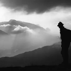 Mountaineer near the Noerdlinger hut