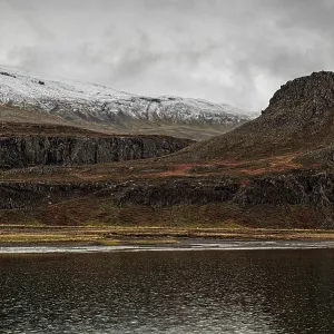 Mountains in Borgarfjordur Eystri in east Iceland in a cloudy day